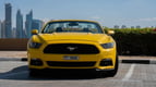 Ford Mustang GT convert. (Yellow), 2017 for rent in Dubai 6