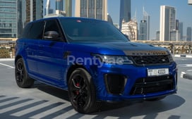 Blue Range Rover Sport SVR, 2021