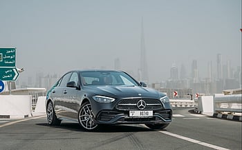 Mercedes C200 (Black), 2023 for rent in Sharjah
