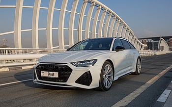 Audi RS6 (White), 2022 for rent in Abu-Dhabi