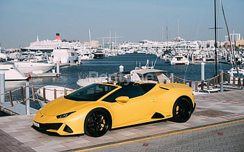 Lamborghini Evo Spyder (Желтый), 2022 для аренды в Дубай