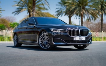 Black BMW 7 Series, 2021 for rent in Dubai
