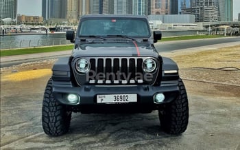 Black Jeep Wrangler, 2021 for rent in Dubai