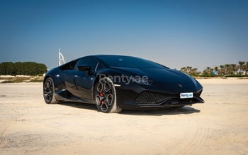 Black Lamborghini Huracan, 2016 for rent in Dubai