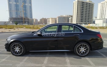 Black Mercedes C300 Class, 2020 for rent in Dubai