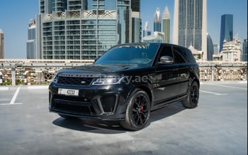 Black Range Rover Sport SVR, 2021 for rent in Dubai