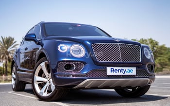 Blue Bentley Bentayga W12, 2019 for rent in Dubai