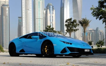 Blue Lamborghini Evo, 2020 for rent in Dubai
