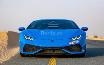 Blue Lamborghini Huracan, 2019 for rent in Dubai