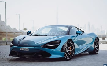 Blue McLaren 720 S Spyder, 2020 for rent in Dubai