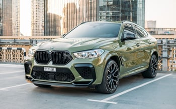 Green BMW X6 M Competition, 2022 for rent in Dubai