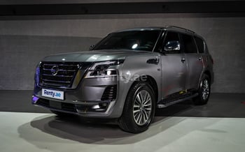 Grey Nissan Patrol Platinum V8, 2019 for rent in Dubai