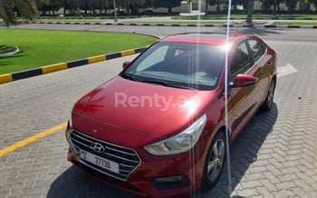 Maroon Hyundai Accent, 2020 for rent in Dubai