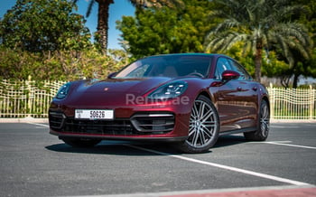 Maroon Porsche Panamera, 2022 for rent in Dubai