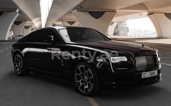 在迪拜 租 栗色 Rolls Royce Wraith Black Badge, 2019