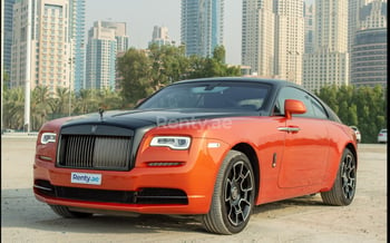 Orange Rolls Royce Wraith- Black Badge, 2019 für Miete in Dubai