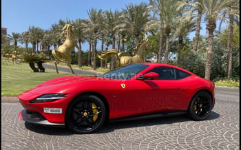 Rosso Ferrari Roma, 2021 noleggio a Dubai
