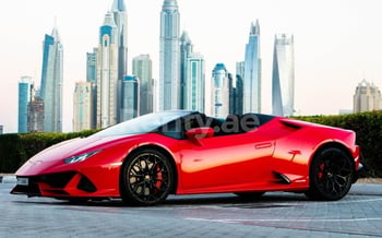 Rouge Lamborghini Evo Spyder, 2020 à louer à Dubaï