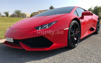 أحمر Lamborghini Huracan, 2018 للإيجار في دبي