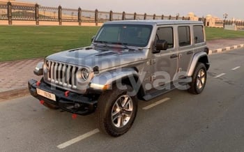 Silver Jeep Wrangler, 2019 for rent in Dubai