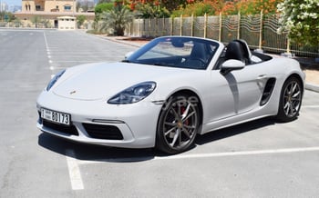 white Gray Porsche Boxster, 2018 for rent in Dubai