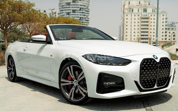 White BMW 4 CABRIO, 2021 for rent in Dubai