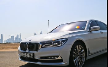 White BMW 7 Series, 2016 for rent in Dubai