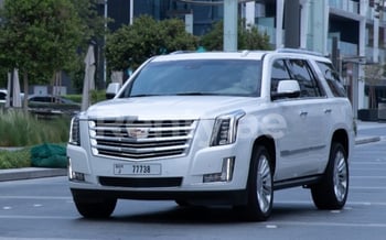 أبيض Cadillac Escalade Platinum, 2019 للإيجار في دبي