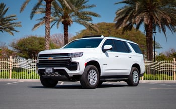 White Chevrolet Tahoe, 2021 for rent in Dubai
