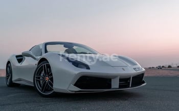 White Ferrari 488 Spyder, 2018 for rent in Dubai