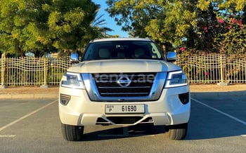 White Nissan Patrol V6, 2020 for rent in Dubai