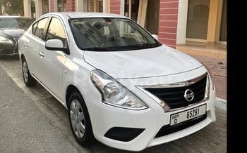 White Nissan Sunny, 2021 for rent in Dubai