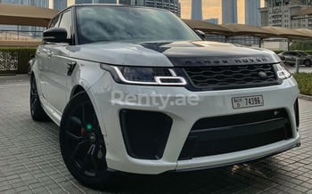 White Range Rover Sport SVR, 2020 for rent in Dubai