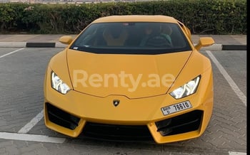 Yellow Lamborghini Huracan, 2019 for rent in Dubai