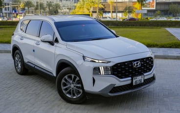 Hiring Hyundai Santa Fe (White), 2023 in Abu Dhabi