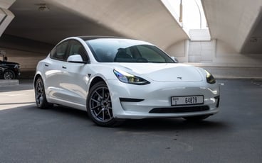 Hiring Tesla Model 3 (White), 2023 in Dubai