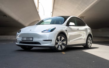 Louer Tesla Model Y Long Range (Blanc), 2022 &agrave; Sharjah