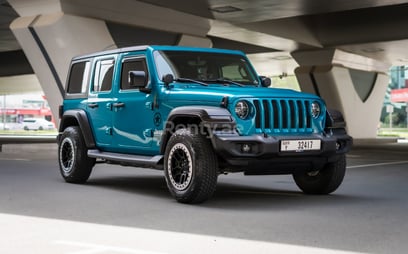 Jeep Wrangler Limited Sport Edition convertible (Blau), 2020  zur Miete in Abu Dhabi