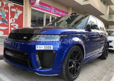 在迪拜 租 Range Rover Sport SVR (蓝色), 2019