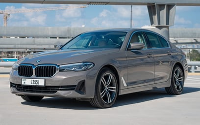 BMW 5 Series (Grey), 2021 for rent in Abu-Dhabi