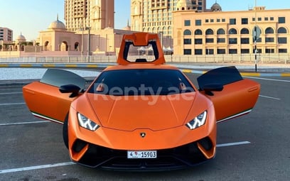 Lamborghini Huracan Performante (naranja), 2018 para alquiler en Dubai