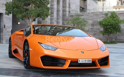 Lamborghini Huracan Spider (Orange), 2018 for rent in Dubai