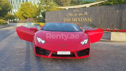 在迪拜 租 Lamborghini Huracan Cabrio (红色), 2018