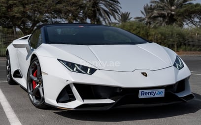 Lamborghini Huracan Evo Spyder (White), 2020 for rent in Dubai