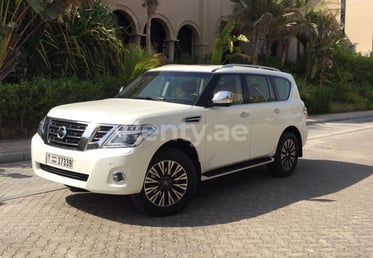 Nissan Patrol V6 Platinum (White), 2018 for rent in Dubai