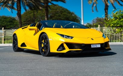 Lamborghini Evo Spyder (Yellow), 2021 for rent in Dubai