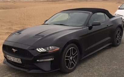Ford Mustang Convertible (Black), 2018 for rent in Dubai