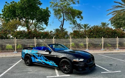 Ford Mustang Convertible (Black), 2021 for rent in Abu-Dhabi