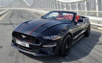 Ford Mustang Eco Boost V4 cabrio (Black), 2019 for rent in Dubai