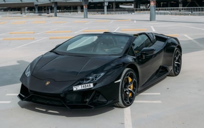 Lamborghini Evo Spyder (Black), 2022 for rent in Abu-Dhabi